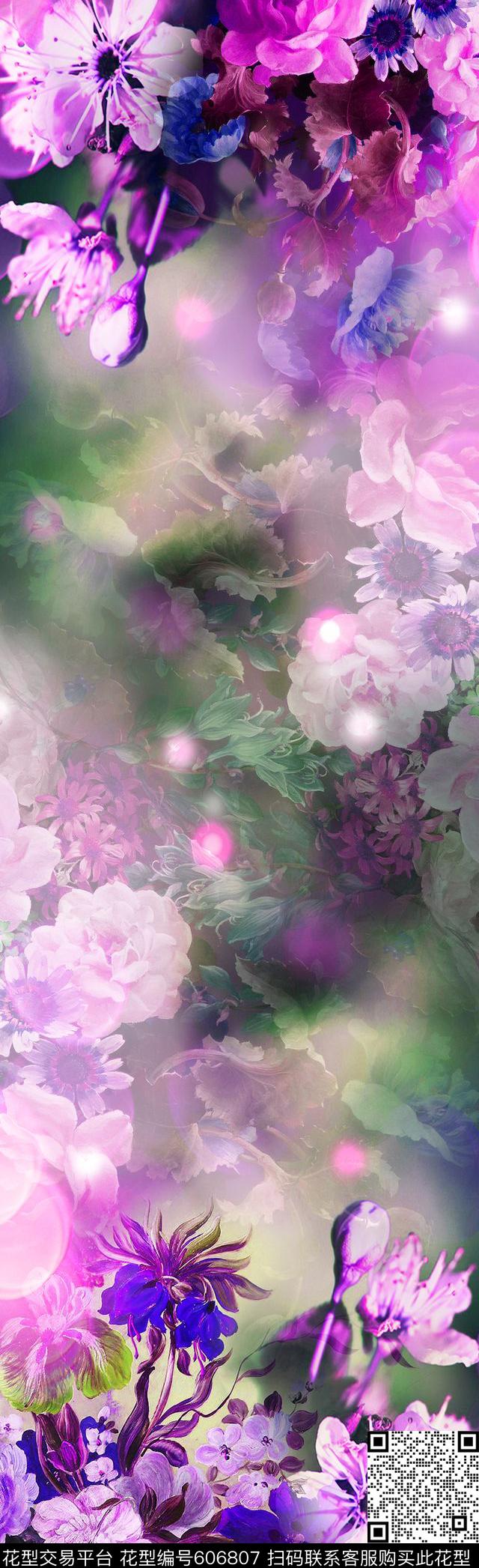 桃花玫瑰牡丹数码印花华亿平台下载（图片编号: 606807） - 瓦栏（Walan）
