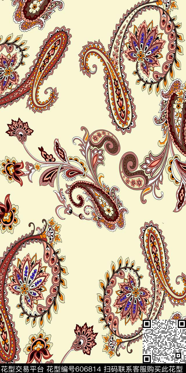 佩斯利时尚复古传统印花华亿平台下载（图片编号: 606814） - 瓦栏（Walan）