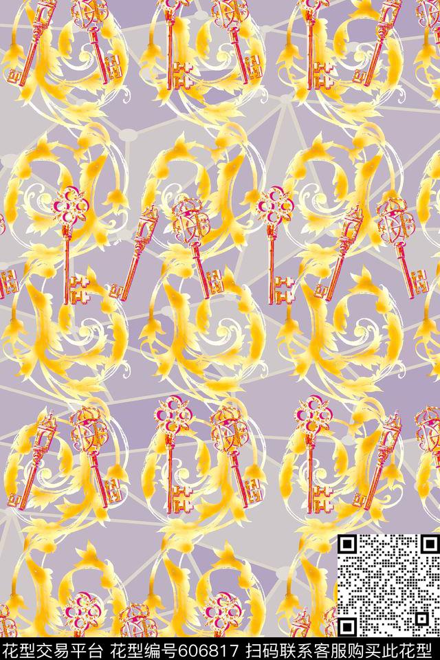 几何拼贴不规则几何手绘数码印花华亿平台下载（图片编号: 606817） - 瓦栏（Walan）
