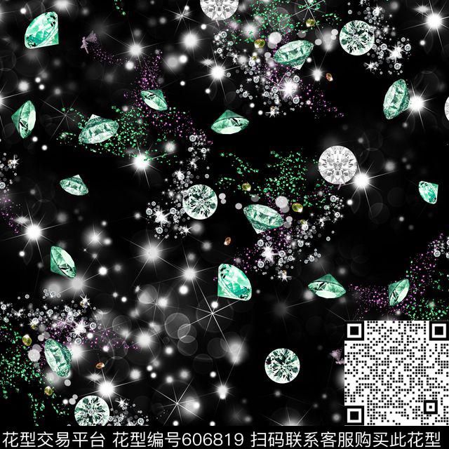 珠宝、钻石、星空、闪亮数码印花华亿平台下载（图片编号: 606819） - 瓦栏（Walan）