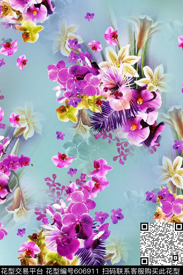 花卉数码印花华亿平台下载（图片编号: 606911） - 瓦栏（Walan）