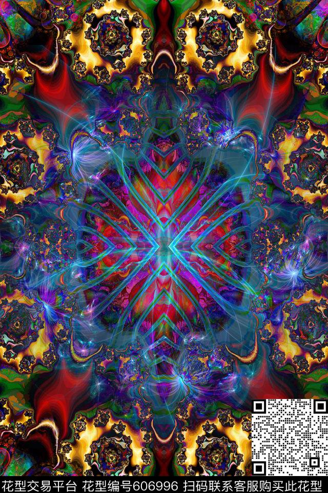 未来数码抽象分形数码印花华亿平台下载（图片编号: 606996） - 瓦栏（Walan）