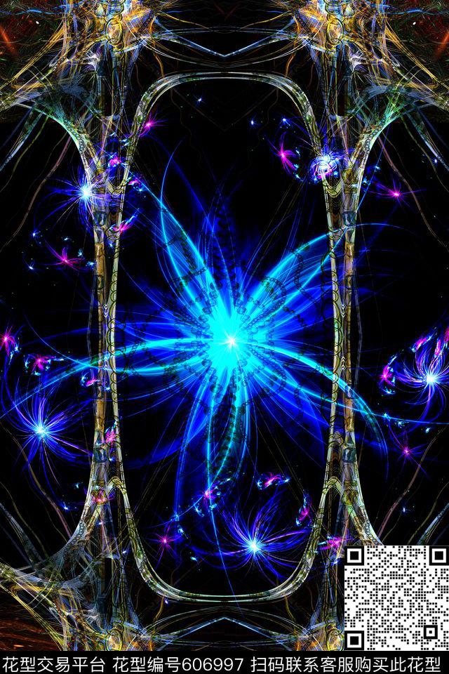 未来数码抽象分形数码印花华亿平台下载（图片编号: 606997） - 瓦栏（Walan）