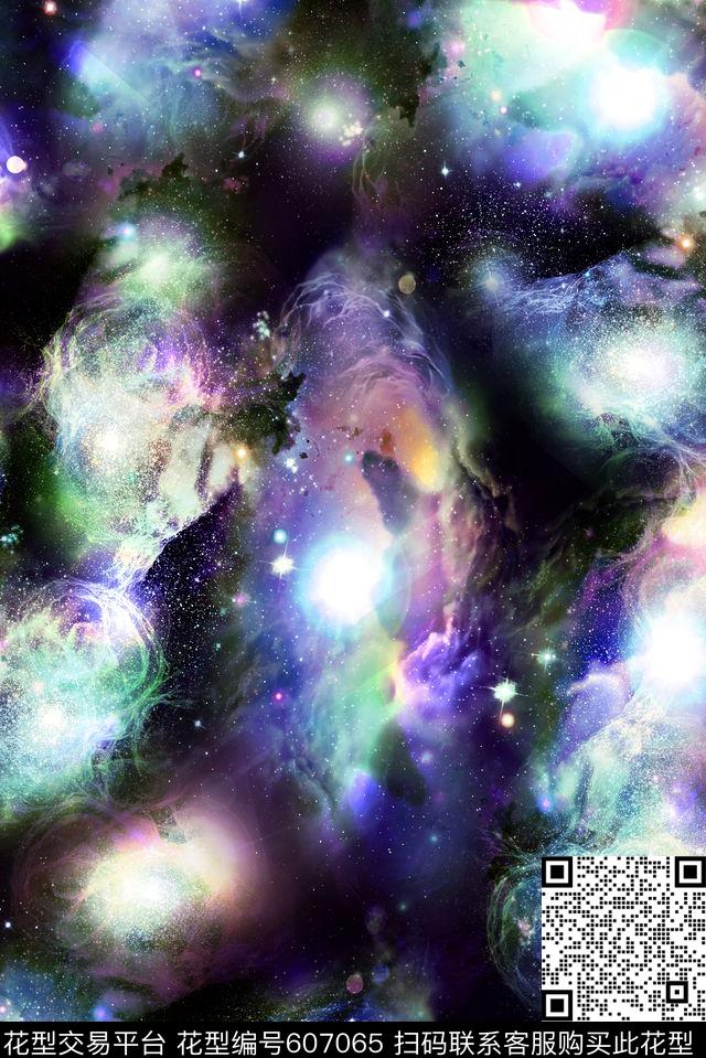 纹理星空油墨数码印花华亿平台下载（图片编号: 607065） - 瓦栏（Walan）