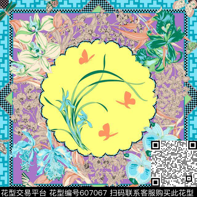 花。中国分兰花数码印花华亿平台下载（图片编号: 607067） - 瓦栏（Walan）