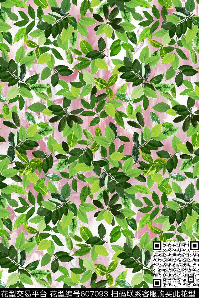 小叶子数码印花华亿平台下载（图片编号: 607093） - 瓦栏（Walan）