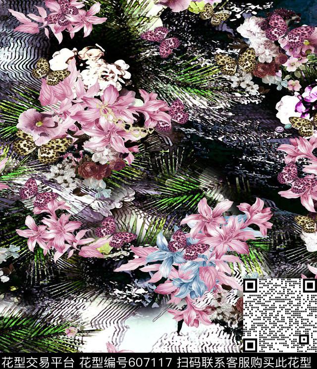 花卉数码印花华亿平台下载（图片编号: 607117） - 瓦栏（Walan）