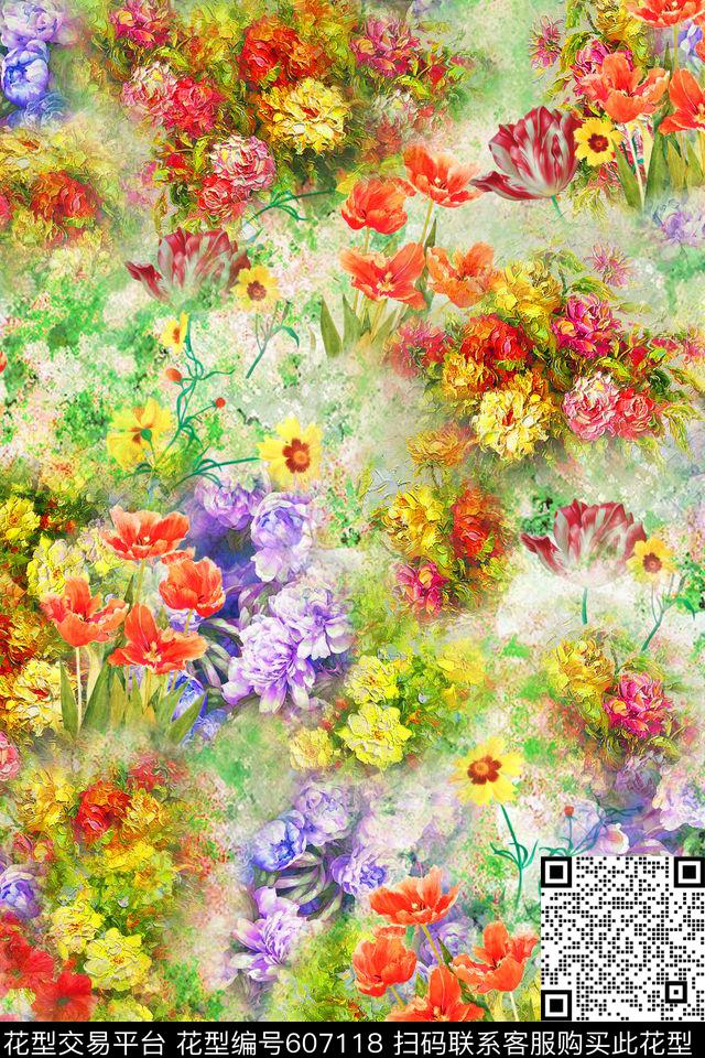 花卉数码印花华亿平台下载（图片编号: 607118） - 瓦栏（Walan）