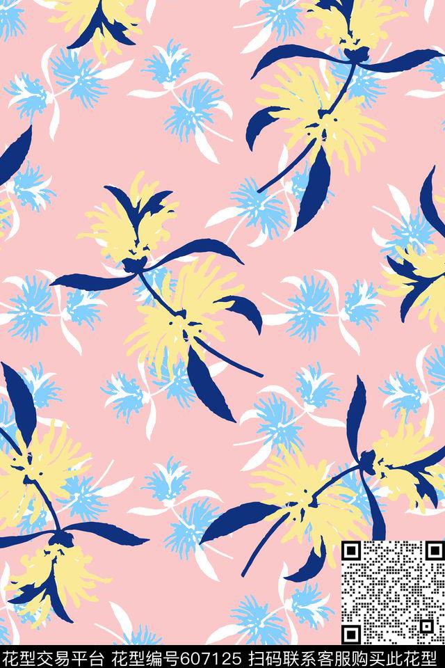花卉春夏女装传统印花华亿平台下载（图片编号: 607125） - 瓦栏（Walan）