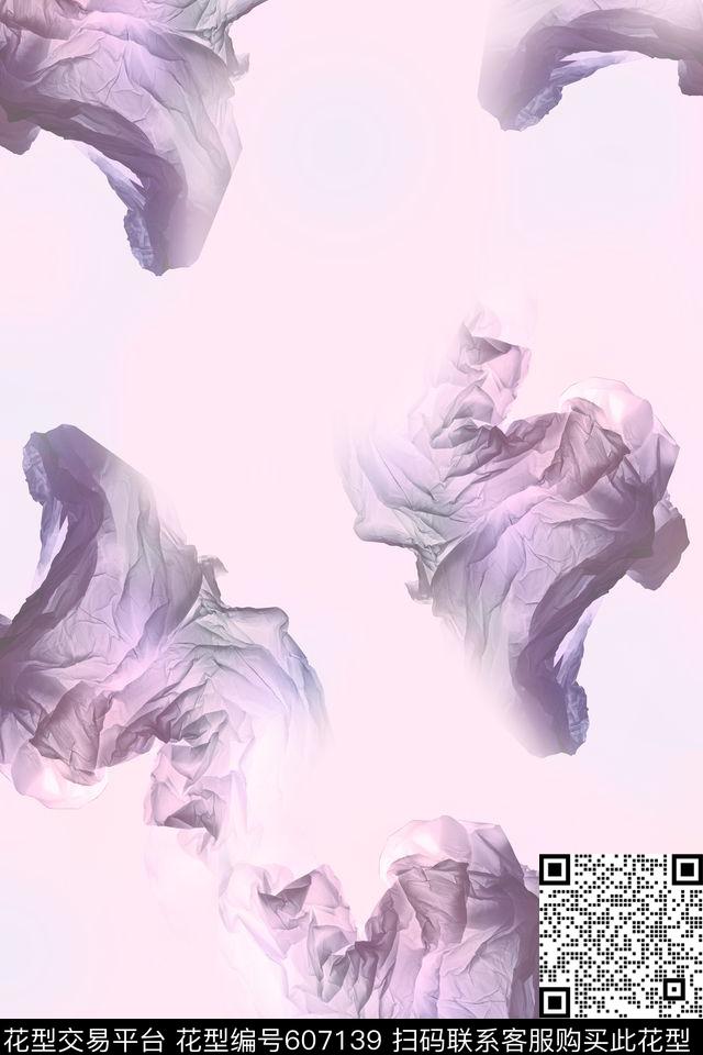 抽象飘逸烟雾数码印花华亿平台下载（图片编号: 607139） - 瓦栏（Walan）