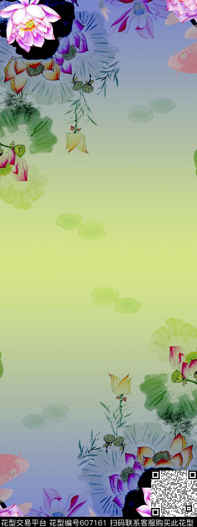 旗袍中国风风景。围巾华亿平台数码印花华亿平台下载（图片编号: 607161） - 瓦栏（Walan）