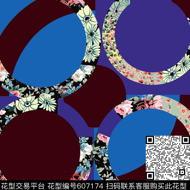 花。中国分大花数码印花华亿平台下载（图片编号: 607174） - 瓦栏（Walan）