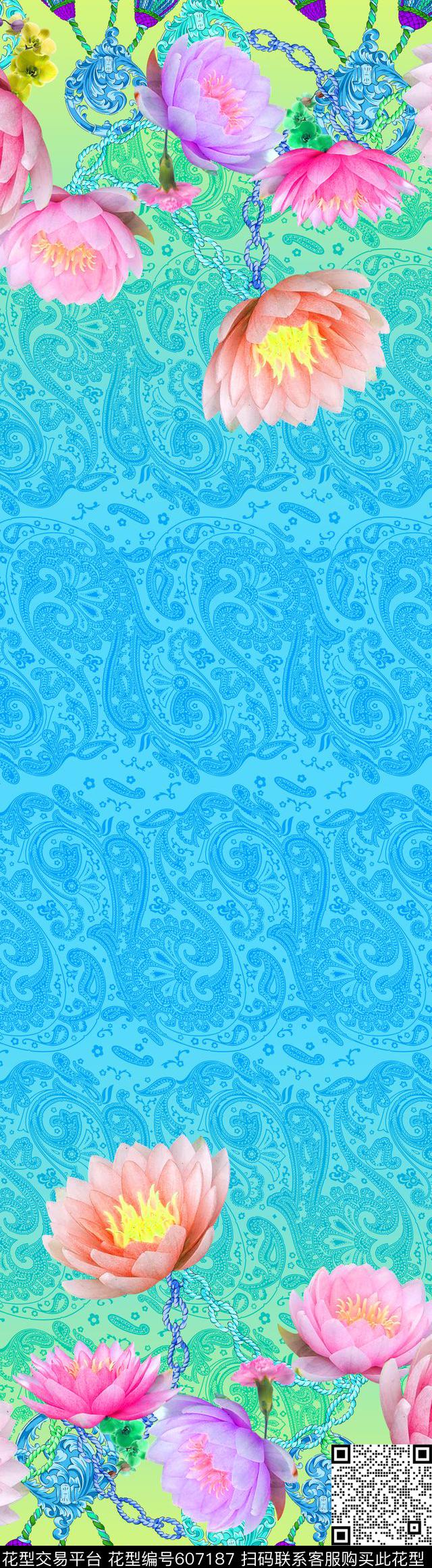 双边定位流苏佩兹利数码印花华亿平台下载（图片编号: 607187） - 瓦栏（Walan）