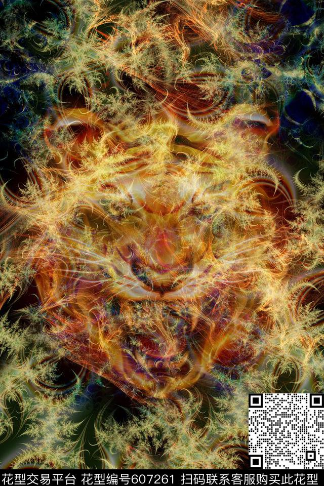未来数码抽象分形数码印花华亿平台下载（图片编号: 607261） - 瓦栏（Walan）