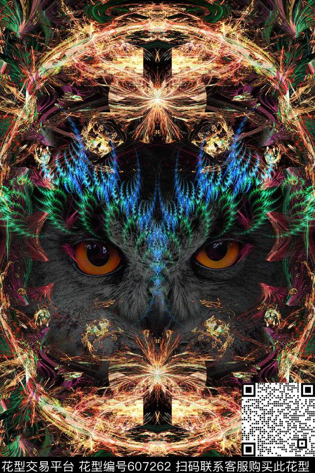 未来数码抽象分形数码印花华亿平台下载（图片编号: 607262） - 瓦栏（Walan）