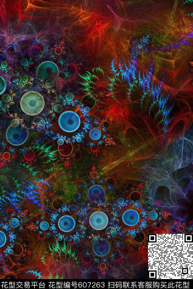 未来数码抽象分形数码印花华亿平台下载（图片编号: 607263） - 瓦栏（Walan）