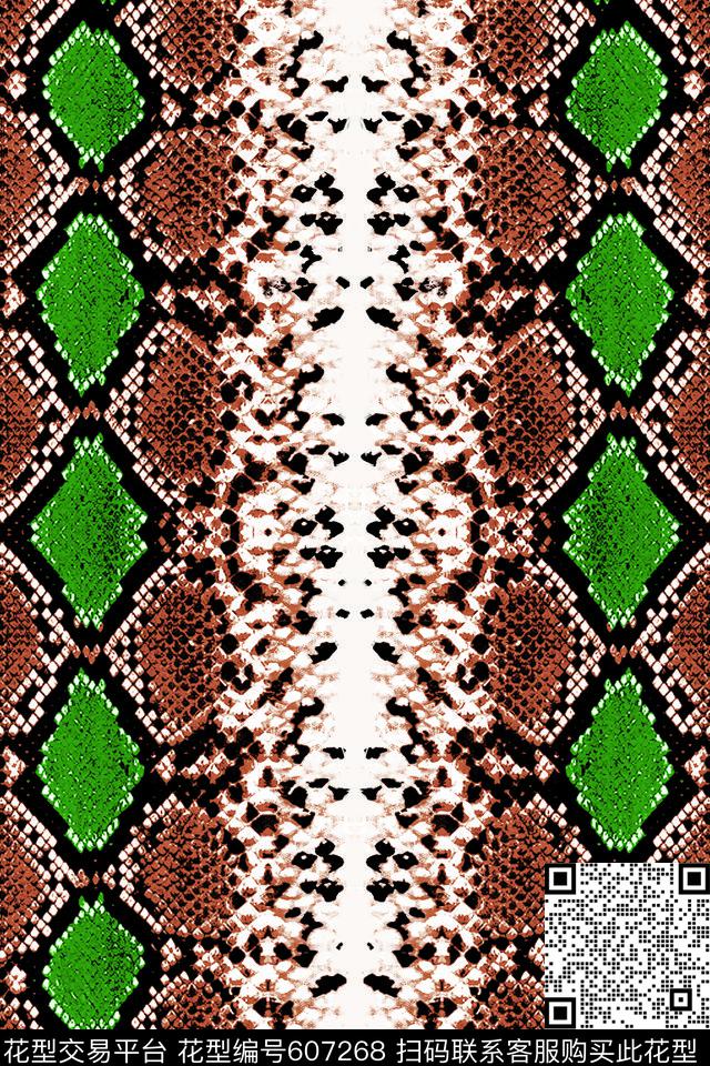 纹理Fei-女装蛇纹数码印花华亿平台下载（图片编号: 607268） - 瓦栏（Walan）