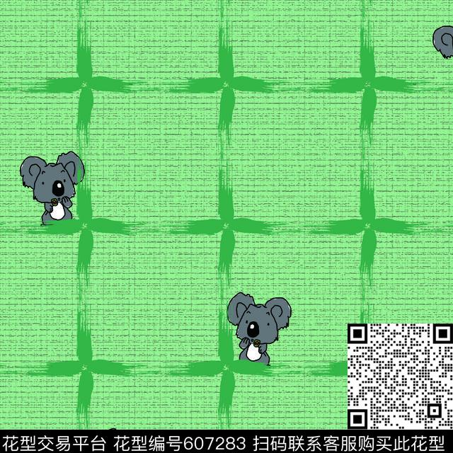 考拉趣味条格传统印花华亿平台下载（图片编号: 607283） - 瓦栏（Walan）