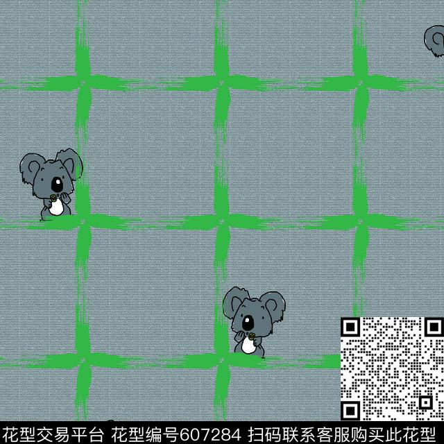 考拉趣味条格传统印花华亿平台下载（图片编号: 607284） - 瓦栏（Walan）