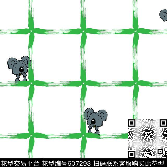 考拉趣味条格传统印花华亿平台下载（图片编号: 607293） - 瓦栏（Walan）