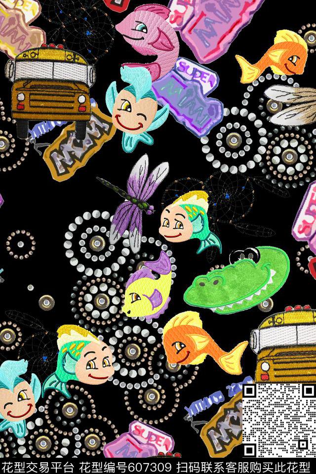 童装卡通珠宝。满版花卉数码印花华亿平台下载（图片编号: 607309） - 瓦栏（Walan）