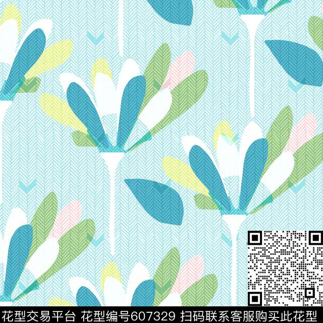 趣味几何抽象小碎花传统印花华亿平台下载（图片编号: 607329） - 瓦栏（Walan）