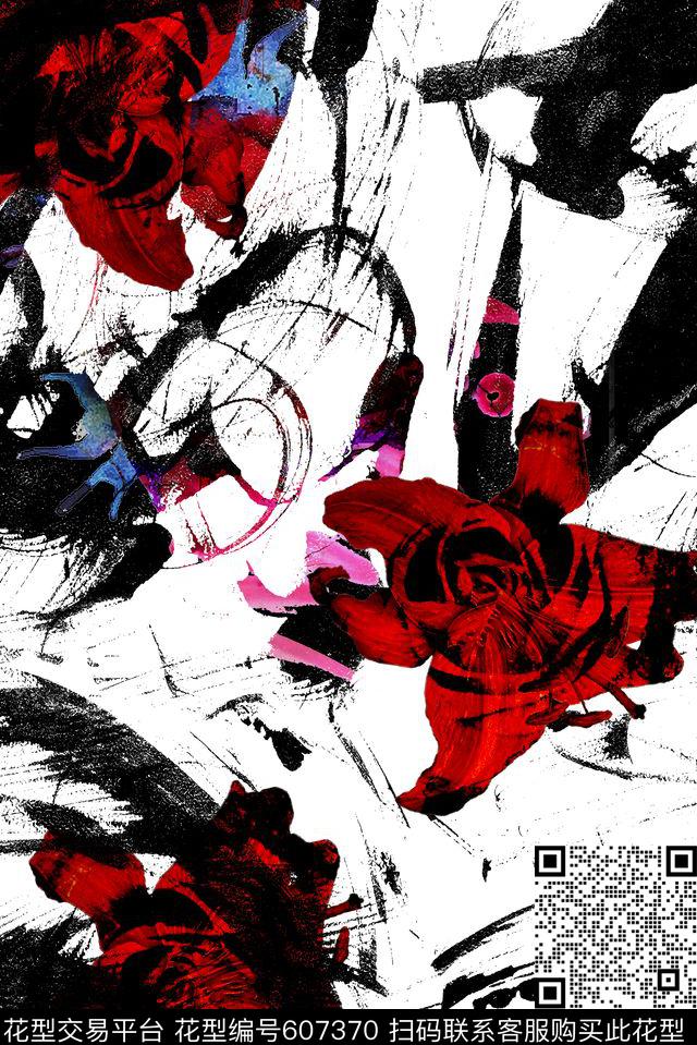 百合面料花流行数码印花华亿平台下载（图片编号: 607370） - 瓦栏（Walan）