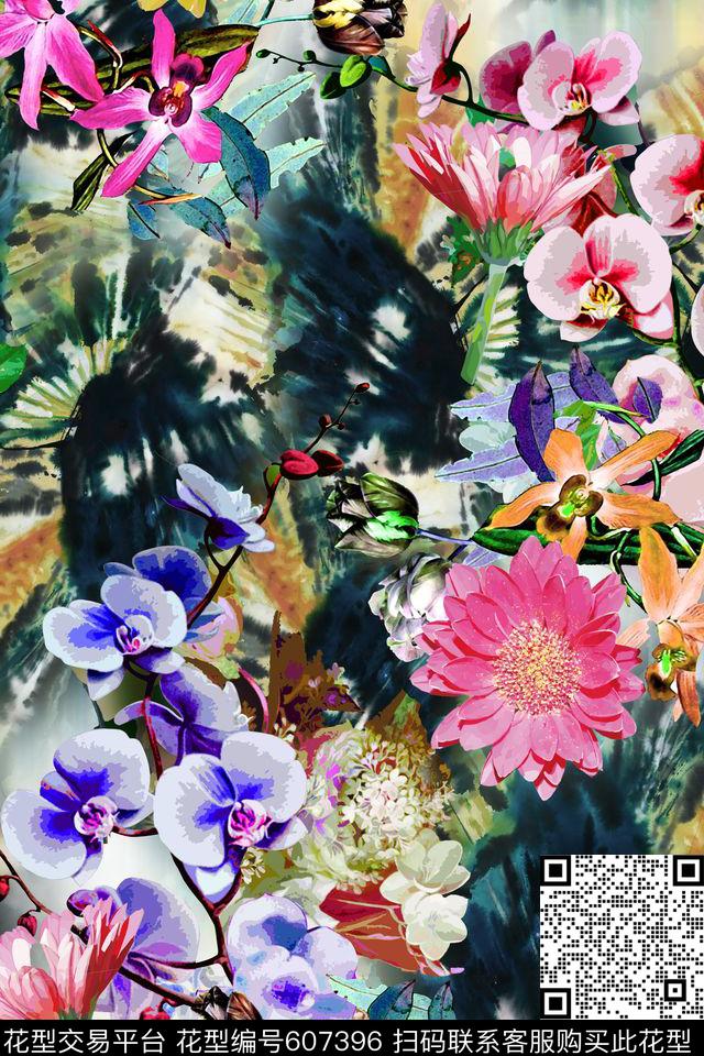 中老年花卉满版花卉。数码印花华亿平台下载（图片编号: 607396） - 瓦栏（Walan）