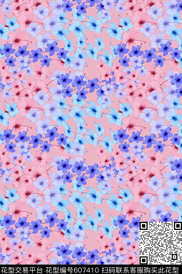 植物花卉花卉花丛碎碎花卉数码印花华亿平台下载（图片编号: 607410） - 瓦栏（Walan）