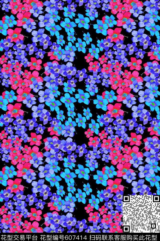 植物花卉花卉花丛碎碎花卉数码印花华亿平台下载（图片编号: 607414） - 瓦栏（Walan）