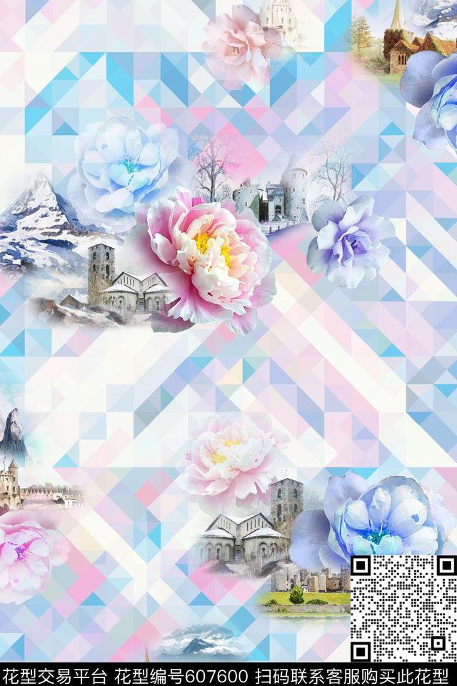 花卉数码印花华亿平台下载（图片编号: 607600） - 瓦栏（Walan）