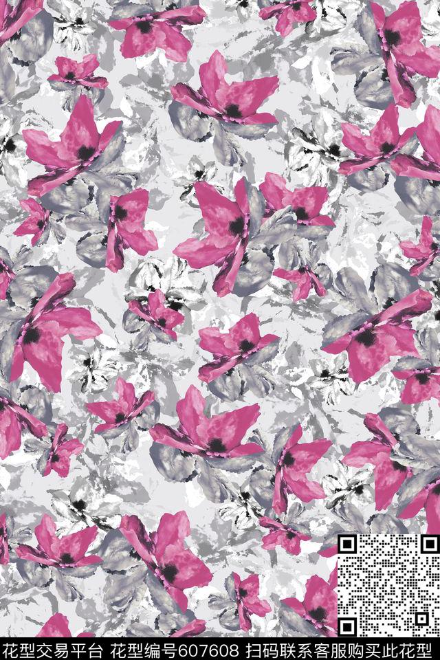 花卉数码印花华亿平台下载（图片编号: 607608） - 瓦栏（Walan）