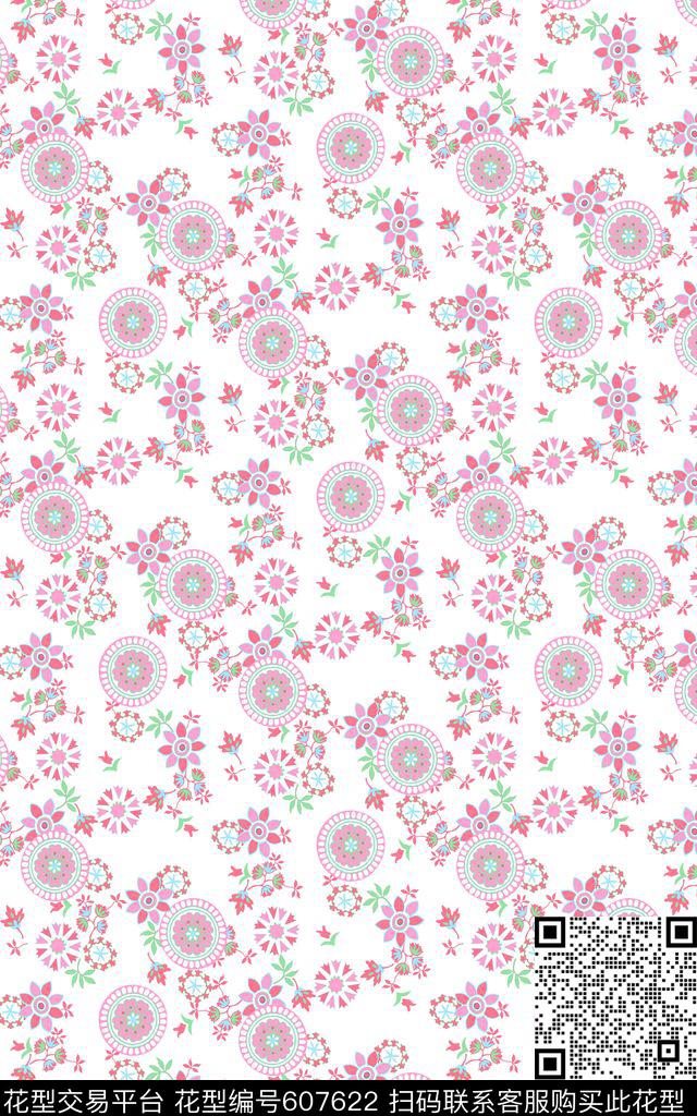 花卉传统印花华亿平台下载（图片编号: 607622） - 瓦栏（Walan）