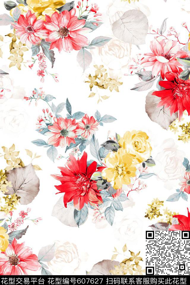 花卉数码印花华亿平台下载（图片编号: 607627） - 瓦栏（Walan）