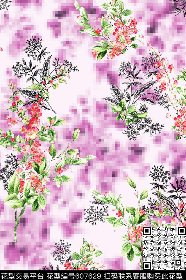 花卉数码印花华亿平台下载（图片编号: 607629） - 瓦栏（Walan）