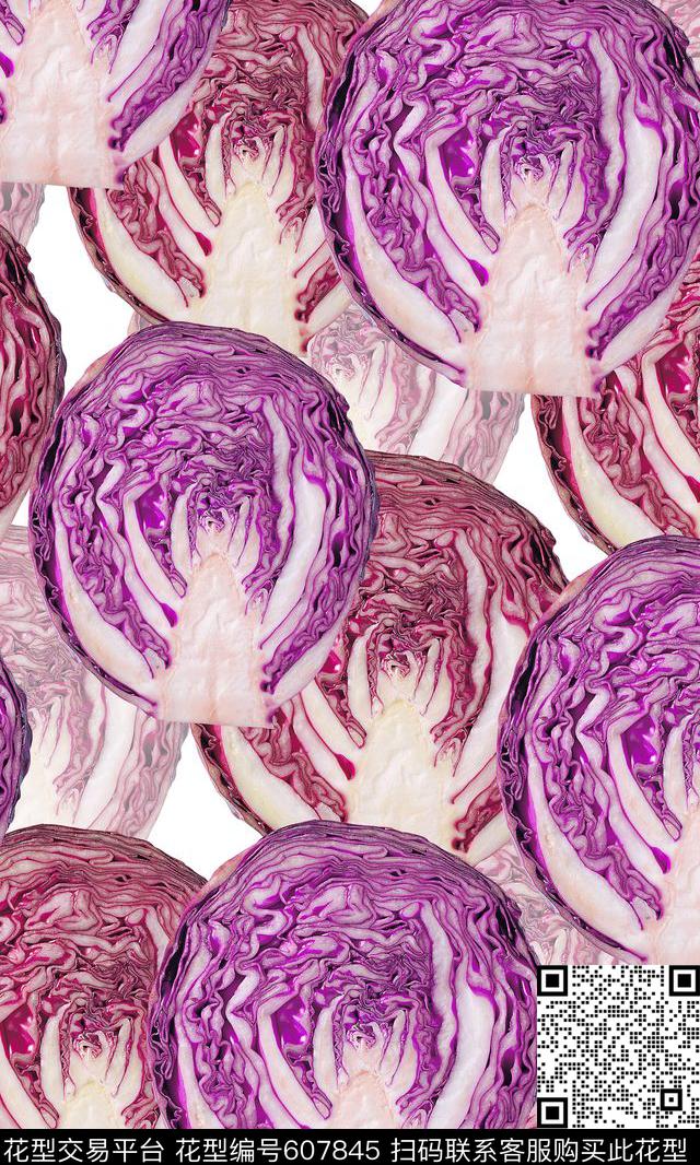 自然写意花菜写意数码印花华亿平台下载（图片编号: 607845） - 瓦栏（Walan）