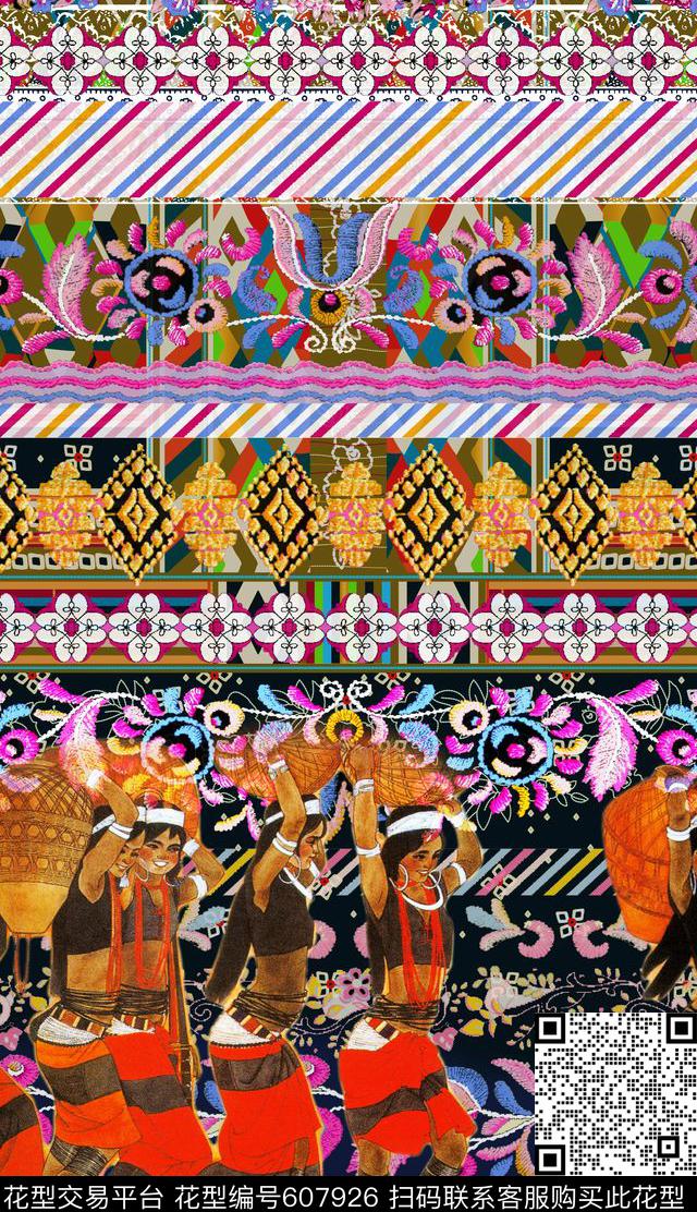 中国风土耳其风格印度数码印花华亿平台下载（图片编号: 607926） - 瓦栏（Walan）