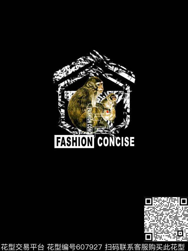 男装时尚休闲猴子数码印花华亿平台下载（图片编号: 607927） - 瓦栏（Walan）