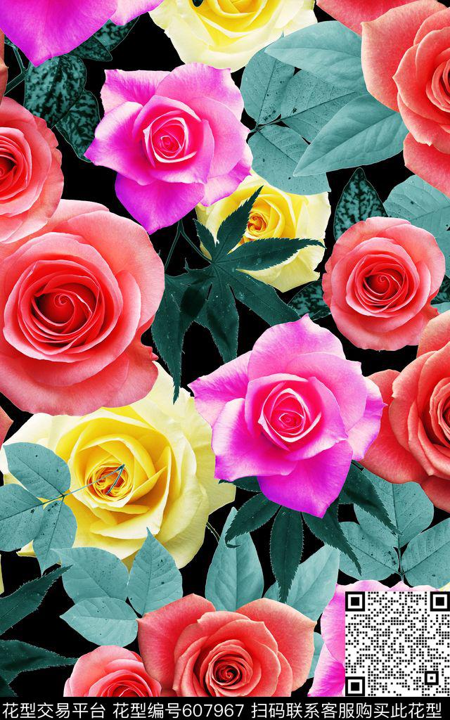 牡丹素雅花朵数码印花华亿平台下载（图片编号: 607967） - 瓦栏（Walan）