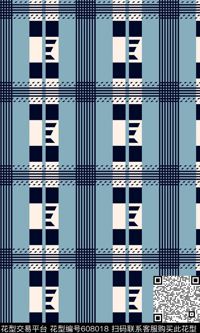 男装商务印花抽象几何格子印花传统印花华亿平台下载（图片编号: 608018） - 瓦栏（Walan）