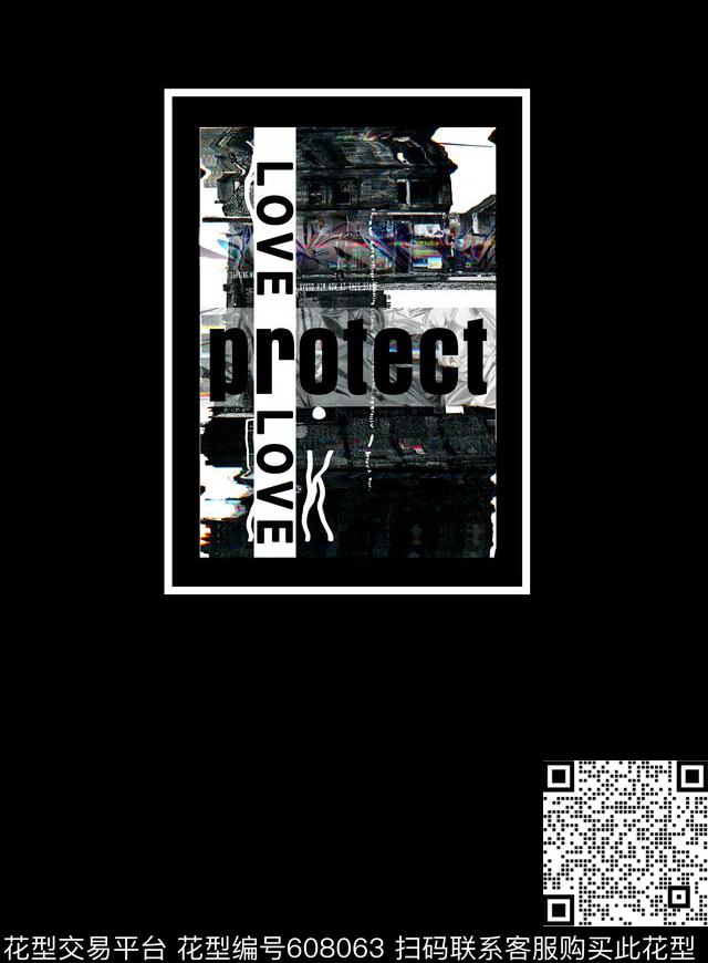 字母黑白暗黑数码印花华亿平台下载（图片编号: 608063） - 瓦栏（Walan）