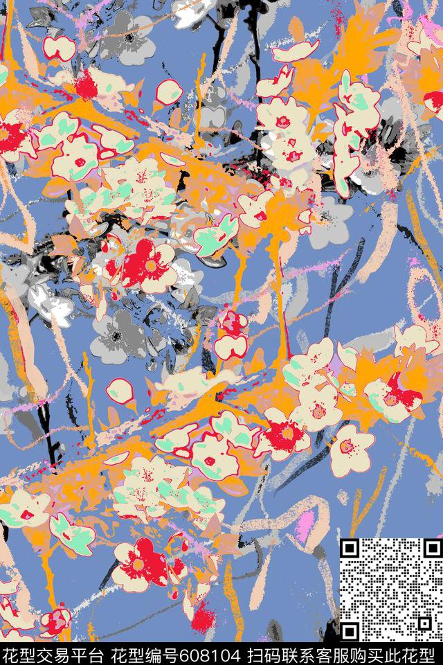 花卉花朵中国风传统印花华亿平台下载（图片编号: 608104） - 瓦栏（Walan）