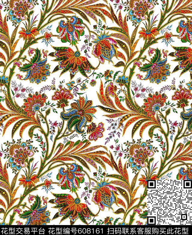 佩斯利火腿花腰果数码印花华亿平台下载（图片编号: 608161） - 瓦栏（Walan）