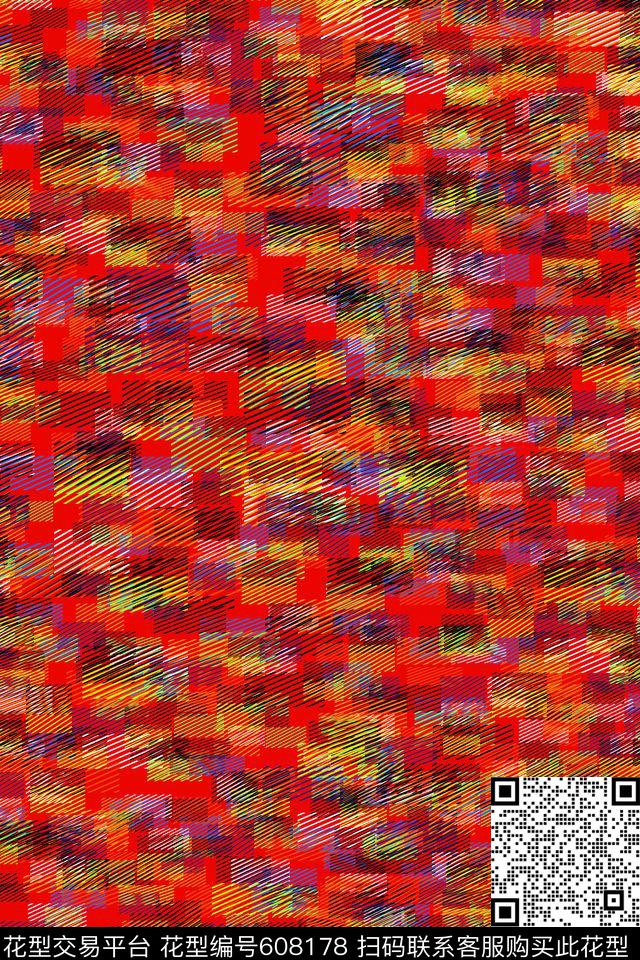 格子满地不规则数码印花华亿平台下载（图片编号: 608178） - 瓦栏（Walan）