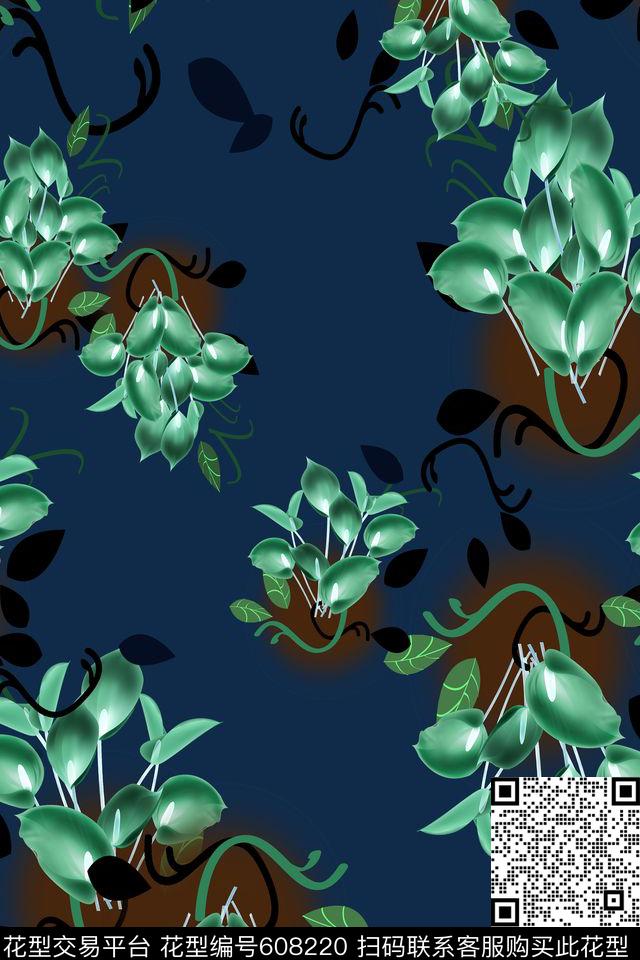 中国风多色风格花卉数码印花华亿平台下载（图片编号: 608220） - 瓦栏（Walan）