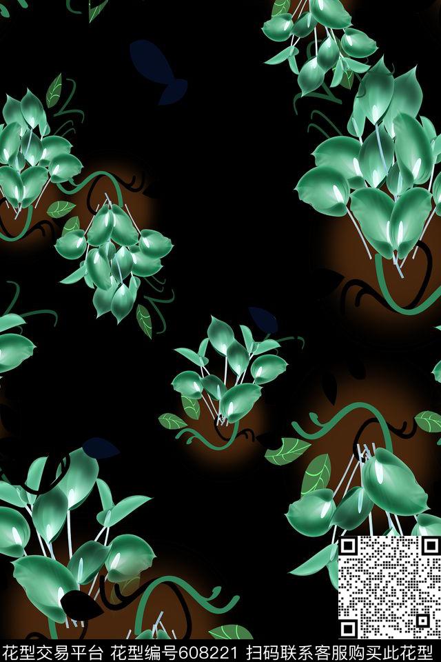 中国风多色风格花卉数码印花华亿平台下载（图片编号: 608221） - 瓦栏（Walan）