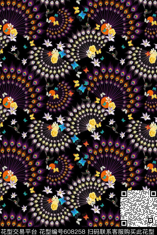 田园多色风格花卉数码印花华亿平台下载（图片编号: 608258） - 瓦栏（Walan）