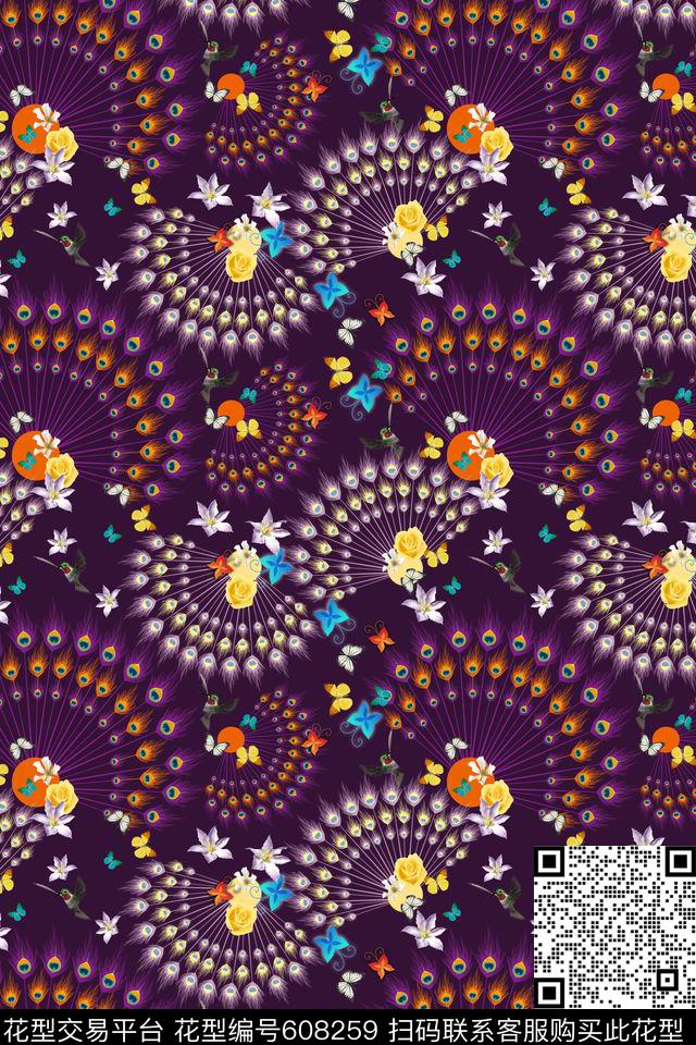 田园多色风格花卉数码印花华亿平台下载（图片编号: 608259） - 瓦栏（Walan）