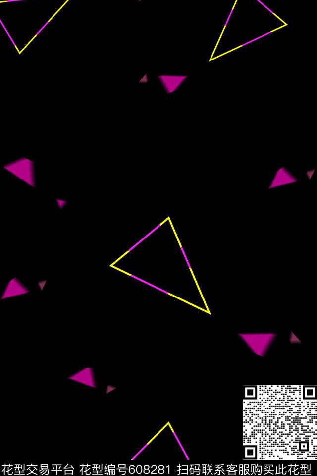 不规则几何几何三角数码印花华亿平台下载（图片编号: 608281） - 瓦栏（Walan）