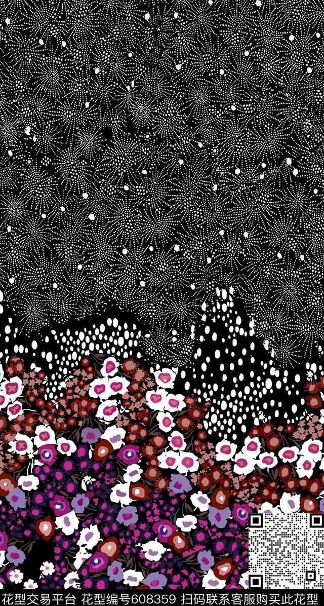 小花定位单纯传统印花华亿平台下载（图片编号: 608359） - 瓦栏（Walan）